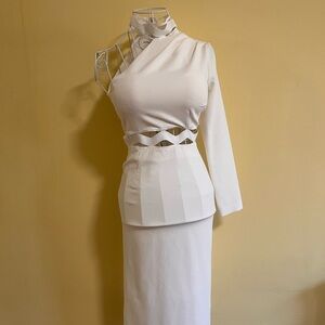 Chic One-Shoulder White Dress